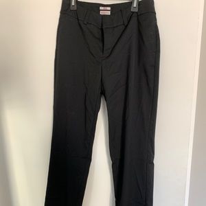 Straight leg dress pants.